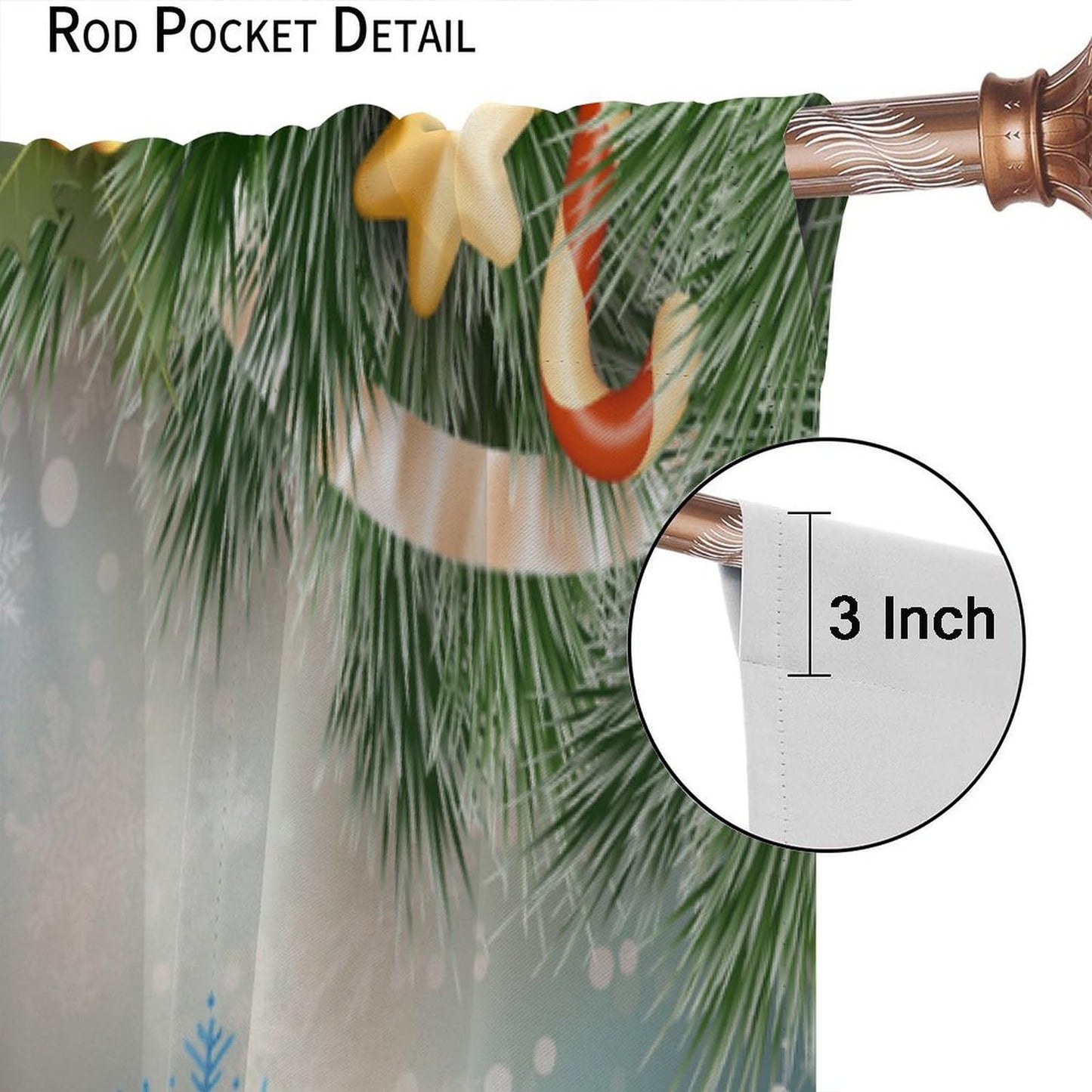 FengMingRui Christmas Curtain Christmas Happy Holidays Winter Snowflake Holiday Christmas Snowman Decor Window Treatment Bedroom Living Room Decor Window Drapes 52" W X 84" L