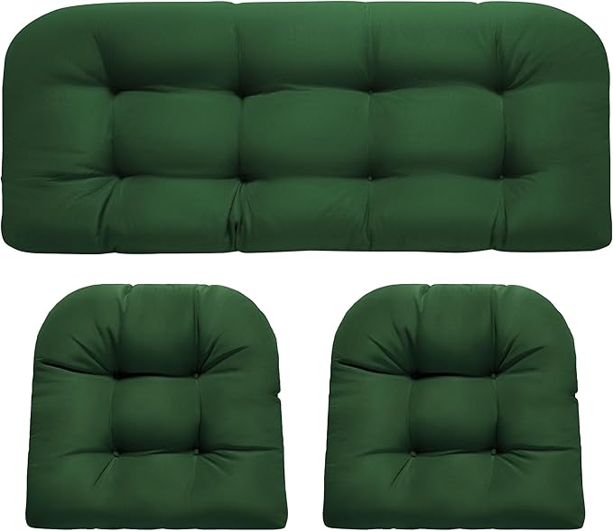 DANGHOOGY Wicker Chair Cushions, Waterproof Outdoor Loveseat Cushions