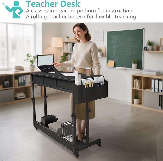 Rolling Standing Desk Adjustable Height