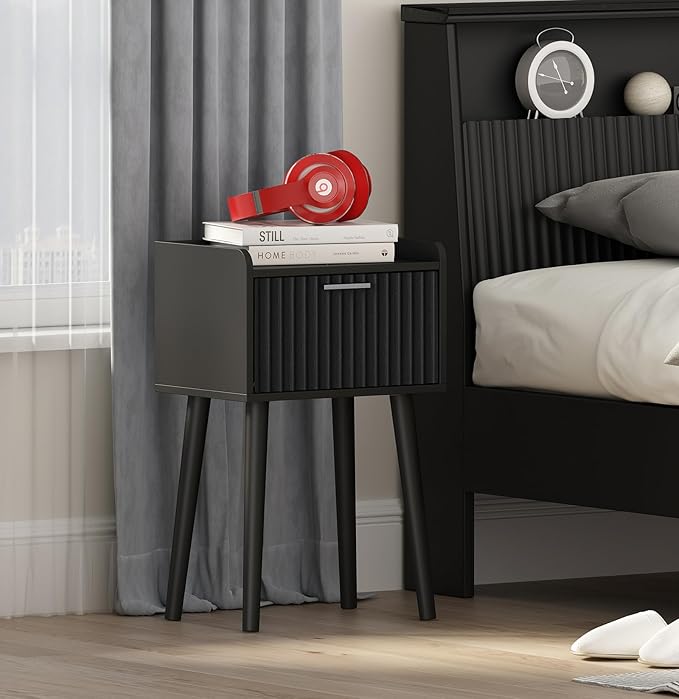 LAATOOREE Nightstand Set of 2, Small Bed Side Table