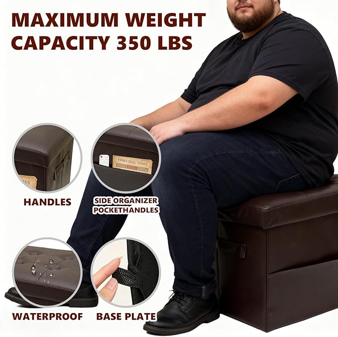 ALASDO Storage Ottoman Footrest Stool Small Ottoman