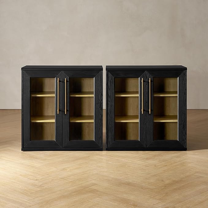 mopio Blake Storage Cabinet, Small Modular Accent Display Sideboard Buffet