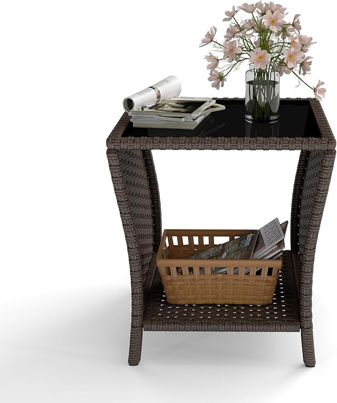 kinbor Outdoor Wicker Side Table