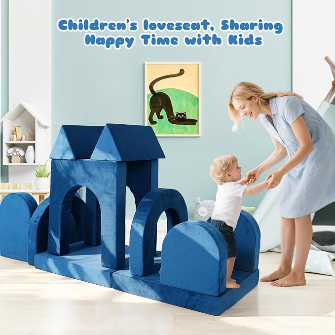 12 Pcs Modular Kids Play Couch, Toddler Couches That Fold Out, Plush Foam Chair