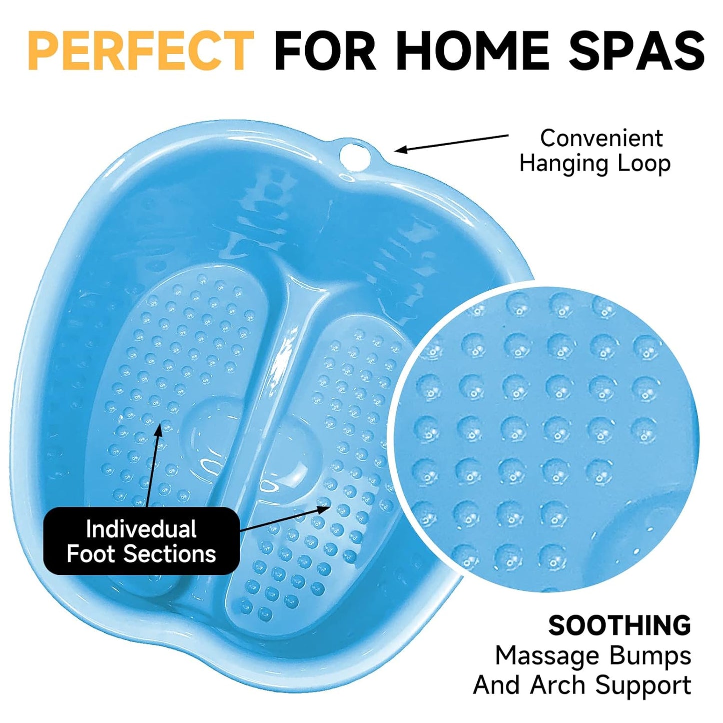 2 Pcs Foot Soaking Bath Basin - Large Foot Soaking Tub Foot Bath Spa Wash Basin Foot Bucket Foot Soaking Tub Feet at Home (Purple/Blue)