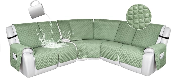 HDCAXKJ 100% Waterproof Reclining Sectional Couch Covers L Shape Recliner Sofa