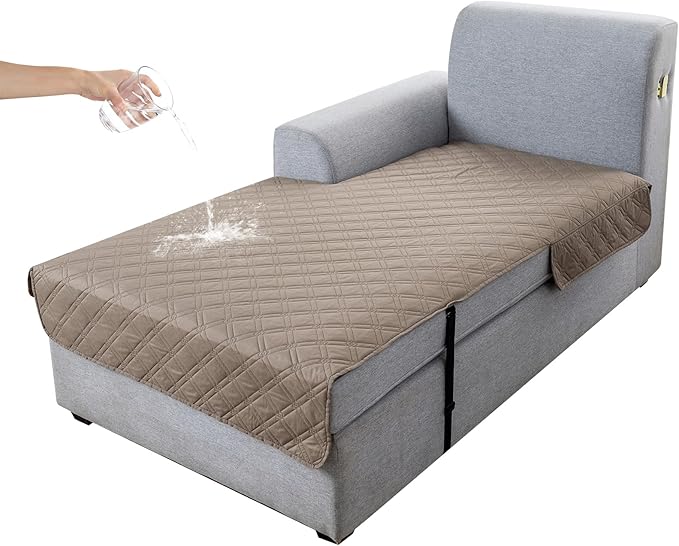 Genina L Shape Couch Cover, Sectional Couch Chaise Covers, Waterproof Washable