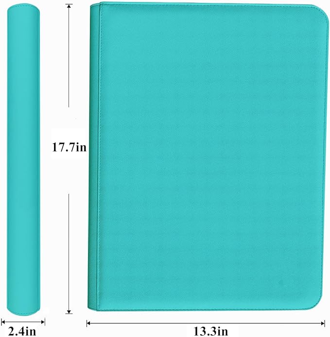 Trading Card Binder 16 Pocket, 1664 Pockets Ringless PU Cover Card Collection Binder, Double Sided Card Binder Collector Album, Card Folder for MTG, TCG, Sports Cards, Game Card (Teal, 16Pockets)