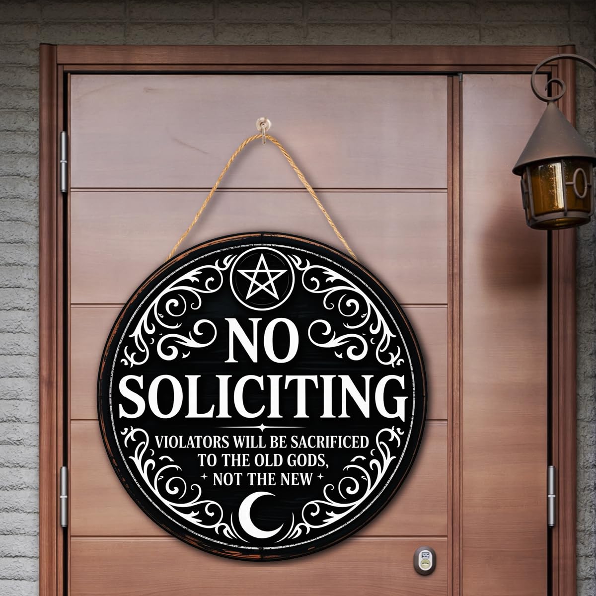 Gothic Gifts No Soliciting Sign for House Front Door, Witchy Gift No Soliciting Sign for Halloween