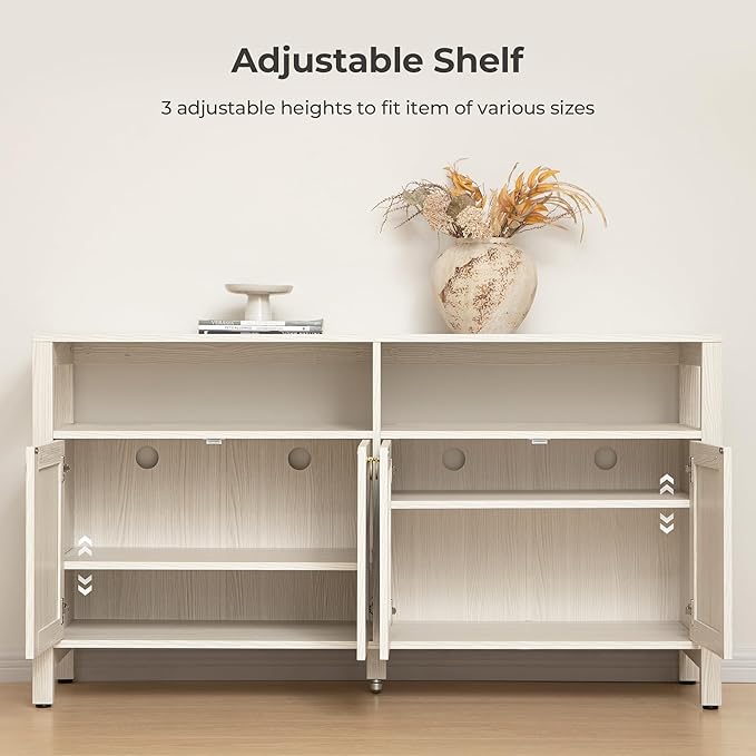 SICOTAS Rattan TV Stand for Television up to 120"