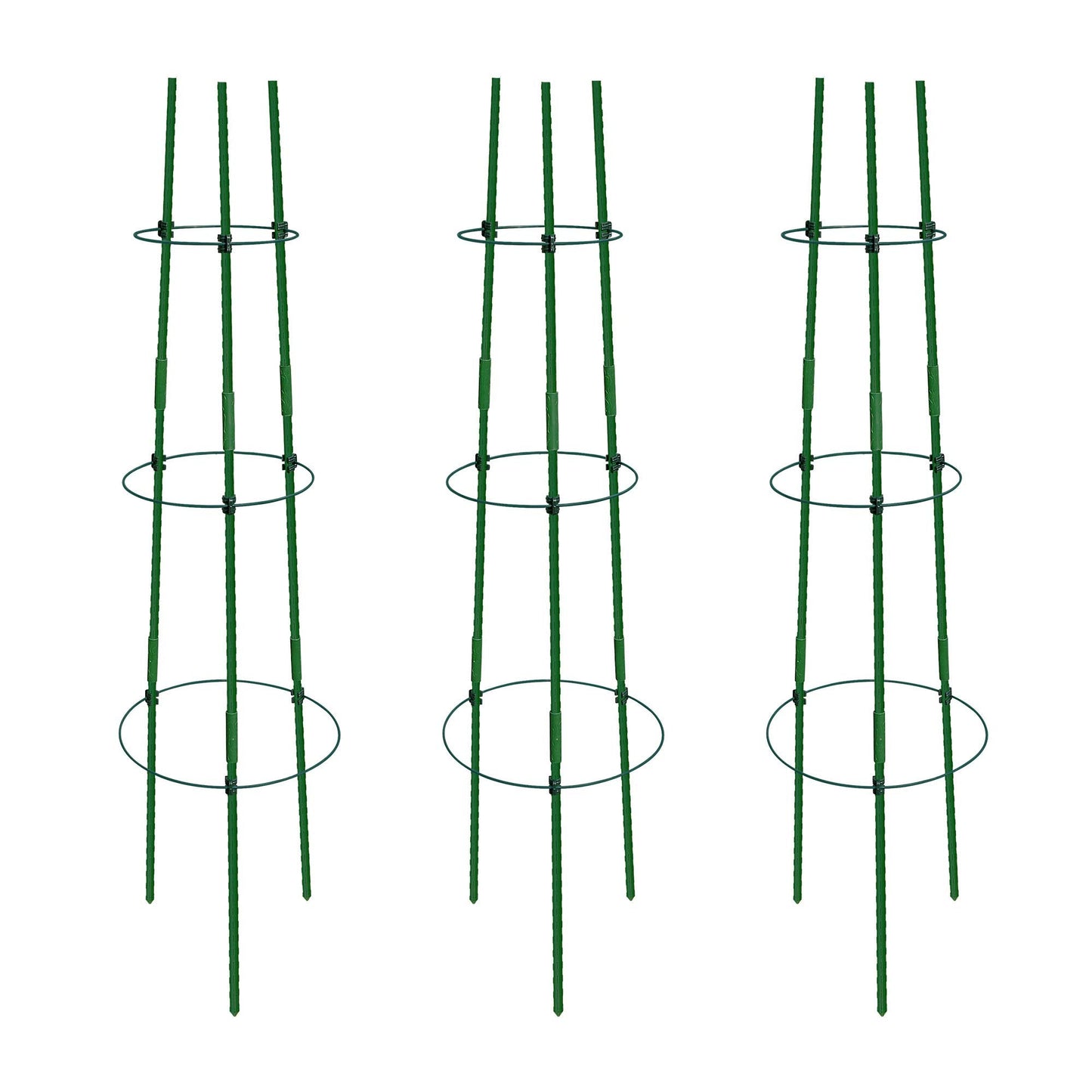Gardzen 3-Pack Tomato Cage, Plants Support, Trellis Climbing Ring Cage, Stand for Pepper Eggplant Tomato Flowers