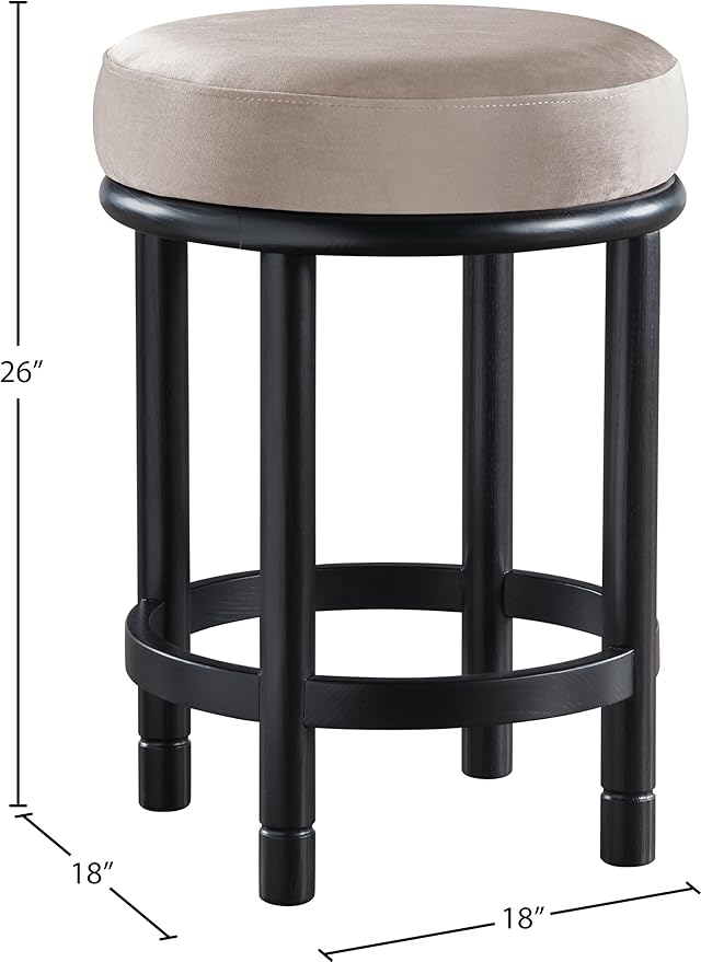 Meridian Furniture 977Taupe-C Monette Collection Art Deco Counter Stool