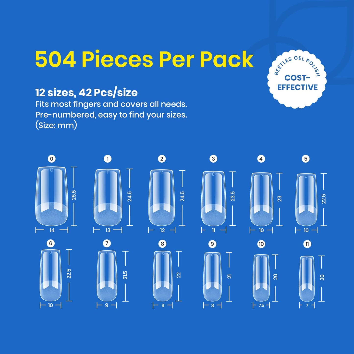 Beetles Gel Nail Kit Short Almond, 240Pcs Easy Nail Extension Set Shaped Clear Tips with 5 in 1 Nail Glue Base & Top Coat and Mini UV Lamp, Nail Tips Art Acrylic Nail Kit Gifts for Women