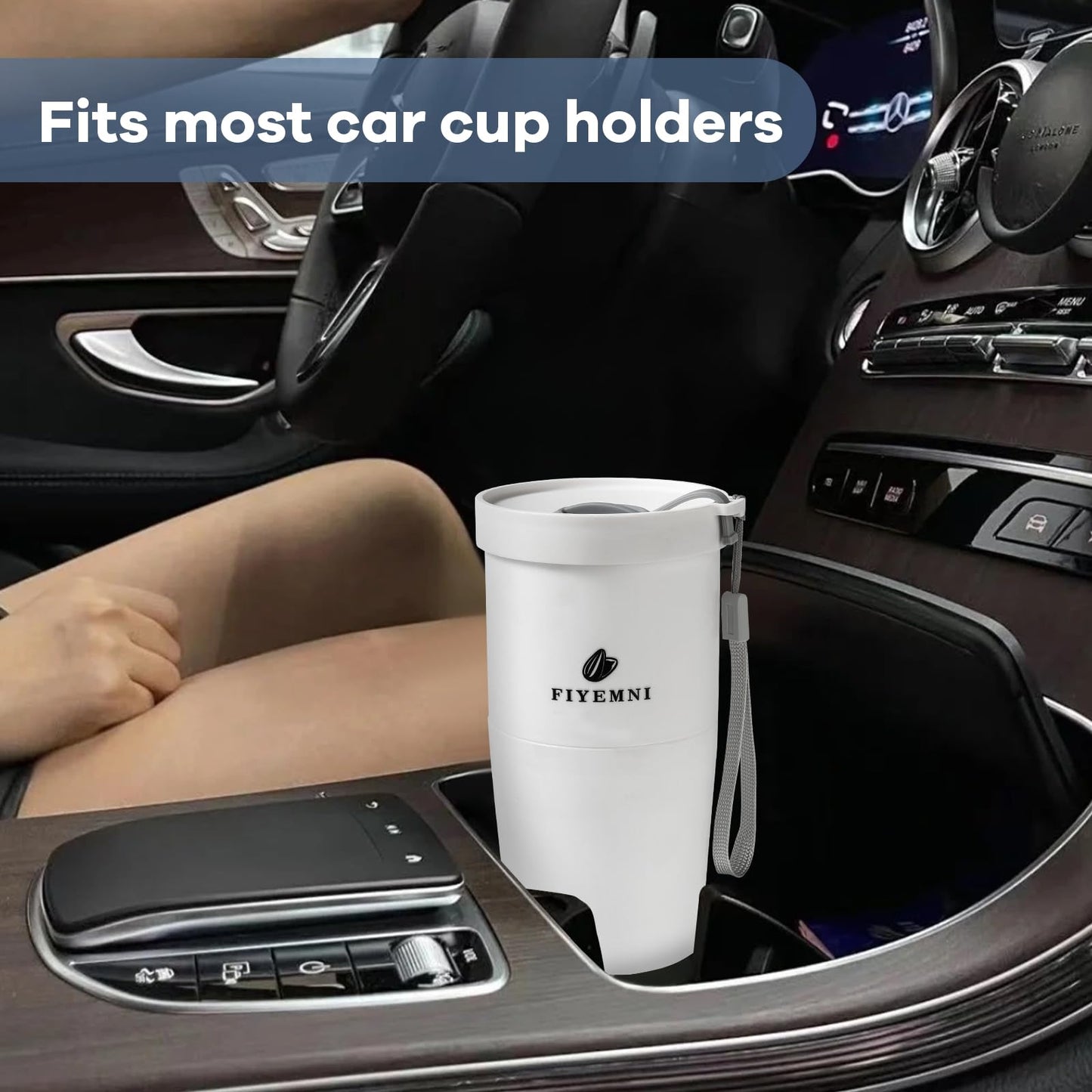 FIYEMNI Portable Sunflower Seed Cup with Seed Organizer and Shell Storage, Seed Snack Spit Cup for Outdoor, in Car, Travel and Sports Games. Works with Pistachios, Gift (white)