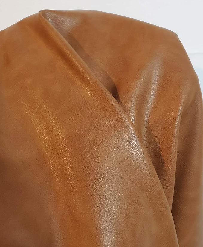 Cognac Tan Soft Faux Vegan PU {Peta Approved Vegan} Leather by The Yard