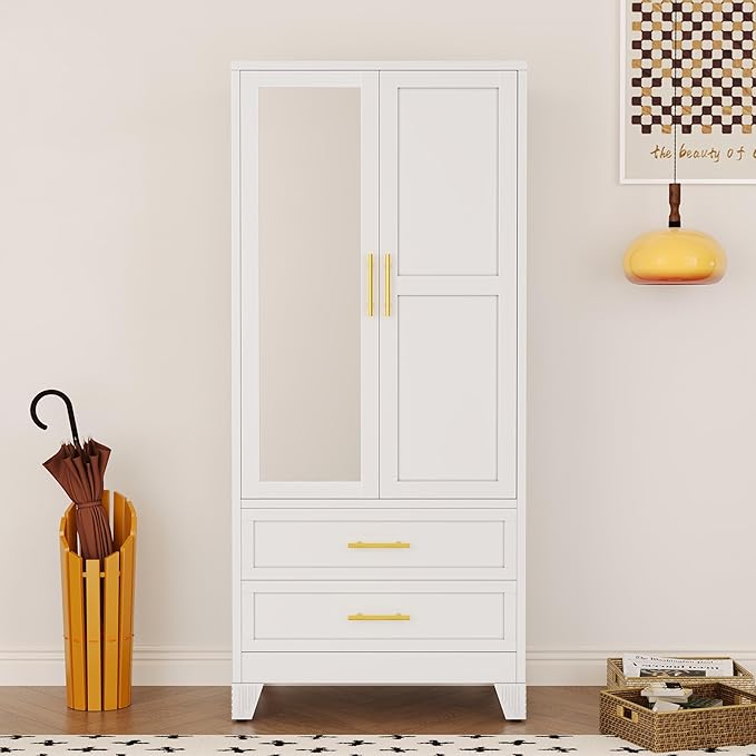 erosoei Metal Armoire Wardrobe Closet, 71 "Metal Clothing Storage Cabinet