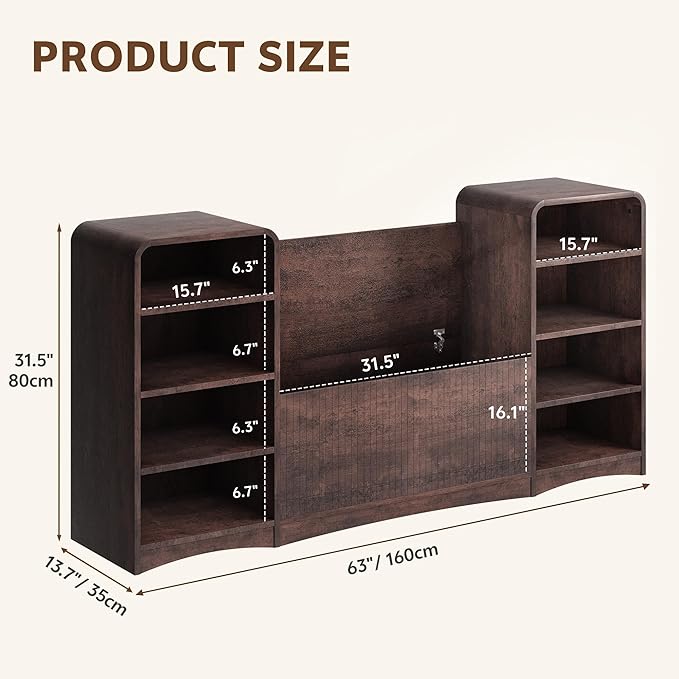 Shoe Cabinet with Bench, U-Shaped Shoe Storage Bench, Tall Shoes Cabinet with