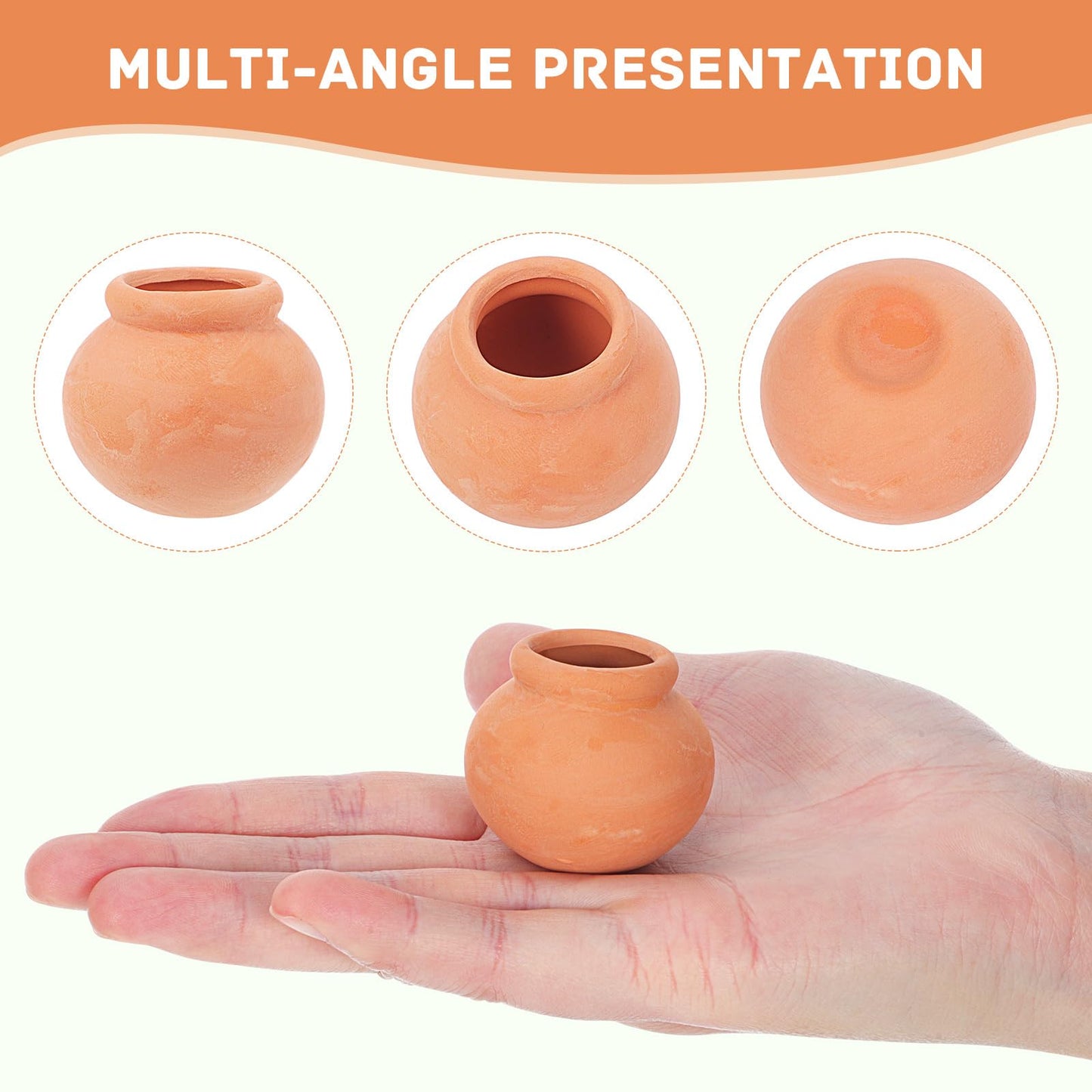 Toddmomy Mini Clay Pots 6Pcs Mini Terracotta Clay Pots Pottery Planter Miniature Flower Containers for Succulent Plants, DIY Garden, Dollhouse and Home Decor