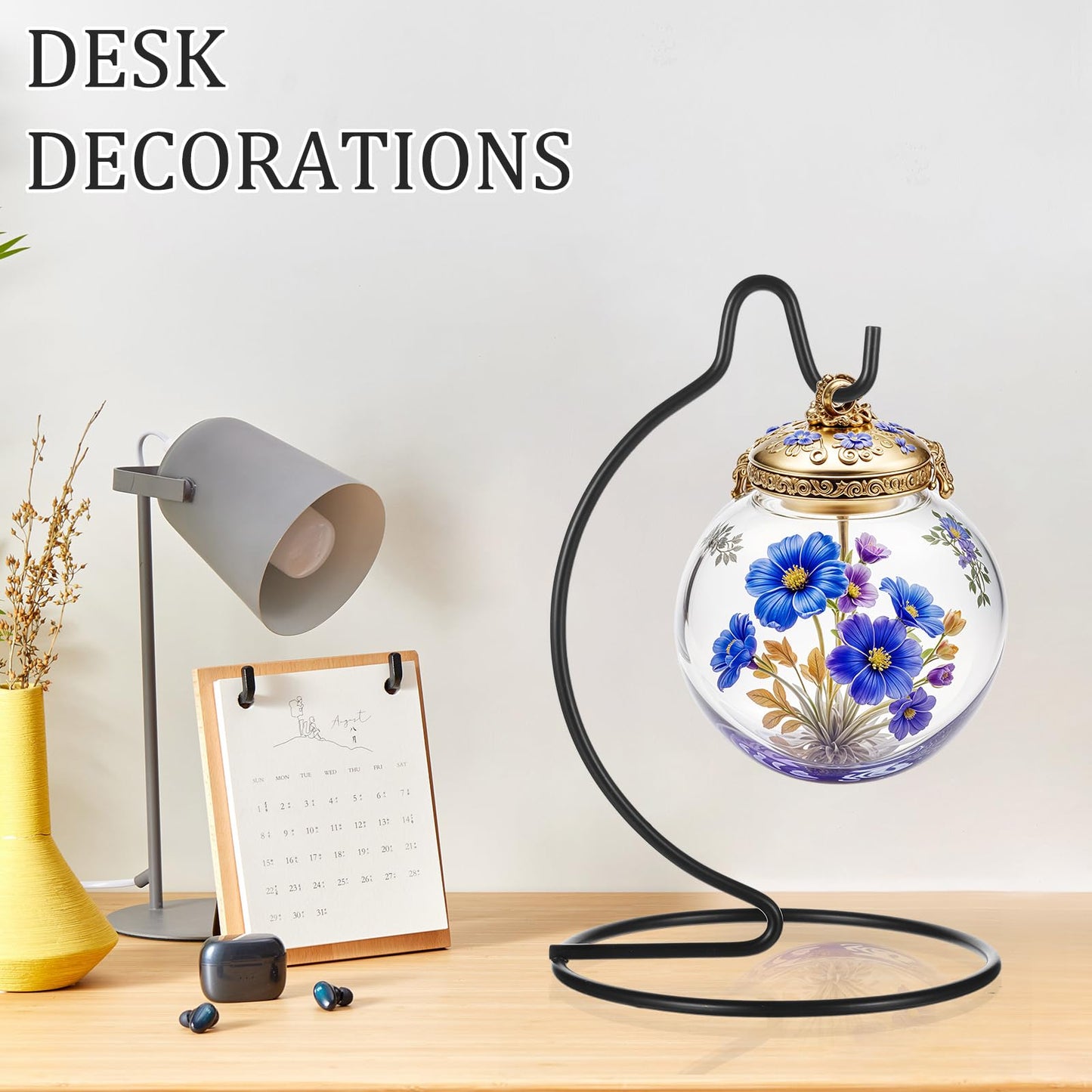 Lemecima Ornament Display Stand Holder Hanger Stands Glass Ball Ornament Holder Metal Iron Hanging Hanger for Display Terrarium Air Plant(20 Pcs)