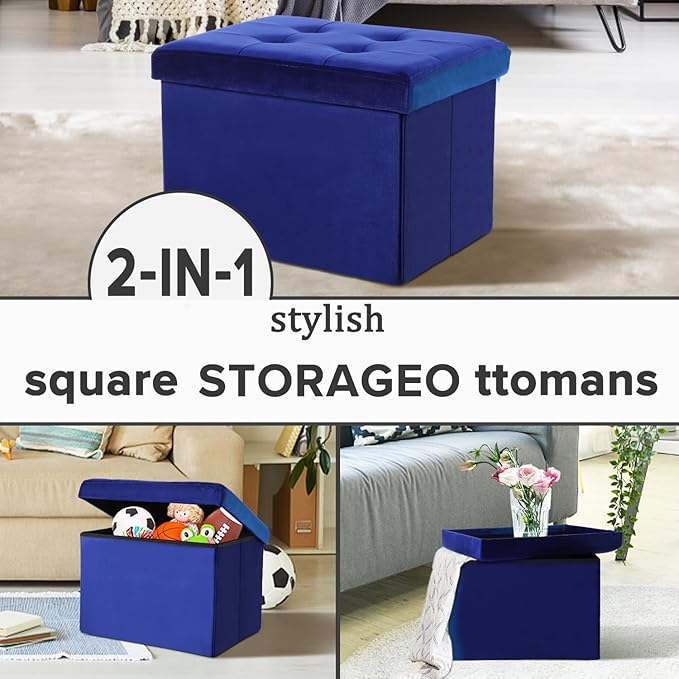 LINMAGCO Small Velvet Ottoman