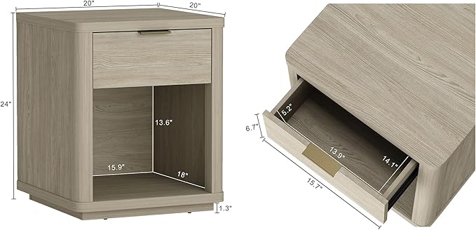 Eco-Friendly Nightstand in Natural Finish Made from Sustainable Wood