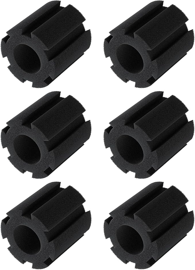 Pawfly 6 Pack Replacement Filter Sponges Aquarium Nano Bio Sponge Filter, Aquarium Filter Sponges Black Bio Foam for Fish Tank, Water Filtration Fish Tank Filter Accessories