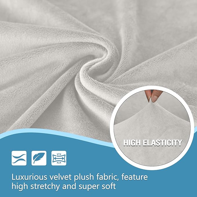 HDCAXKJ Corner Sectional Couch Covers Velvet Stretch L Shape Sofa Cover Soft