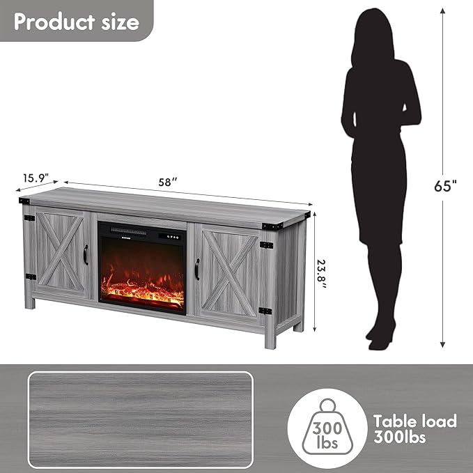 YESHOMY Fireplace TV Stand
