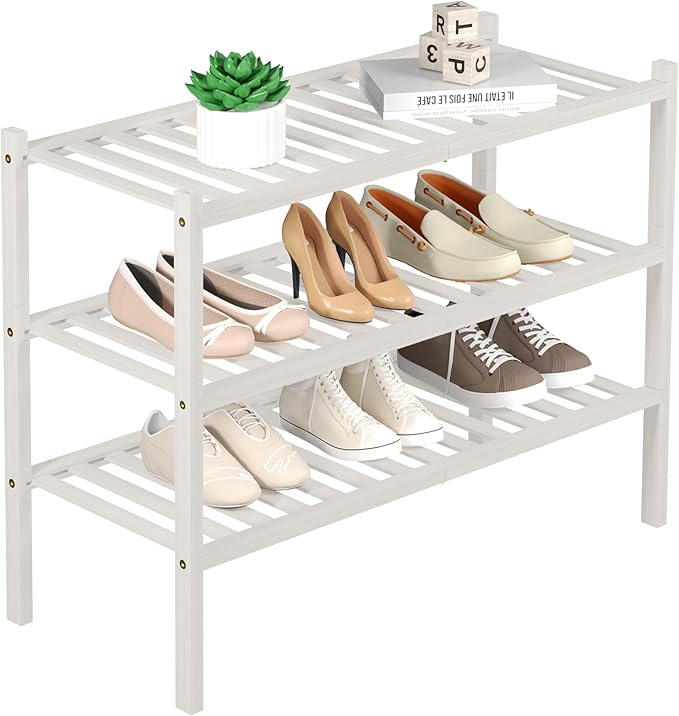ROMGUAR CRAFT 3 Tier Bamboo Shoe Rack