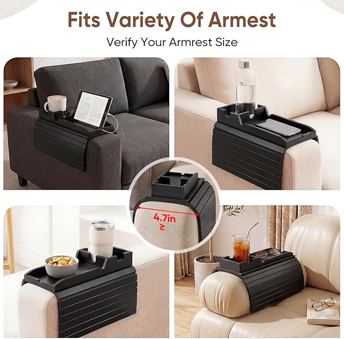 Bamboo Couch Arm Tray Table