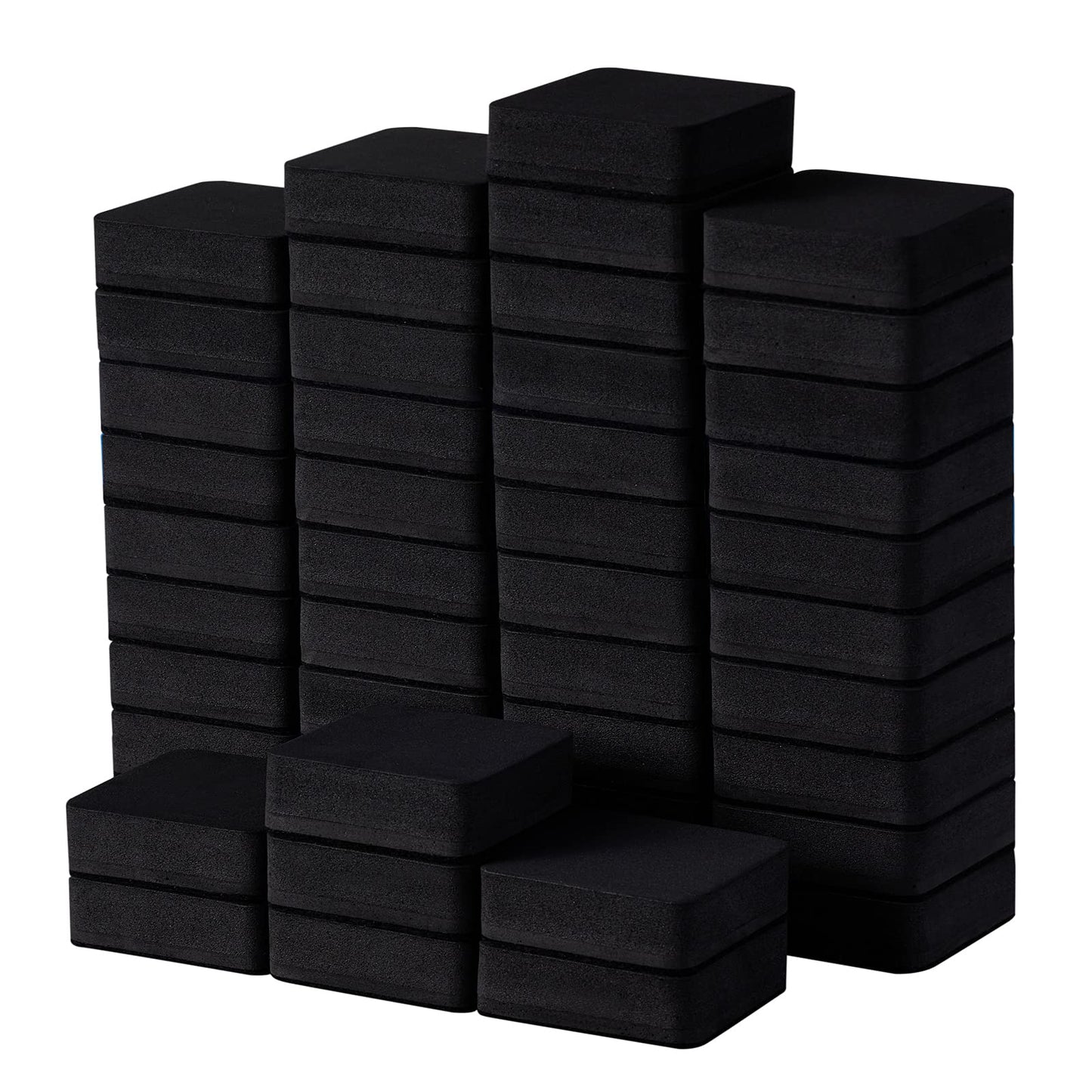 Favourde 48 Pack Magnetic Whiteboard Dry Erase Erasers Chalkboard Cleansers for Classroom, Home and Office (Black)