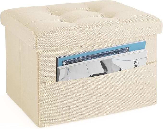 LINMAGCO Storage Ottoman Folding Foot Stool Foot Rest