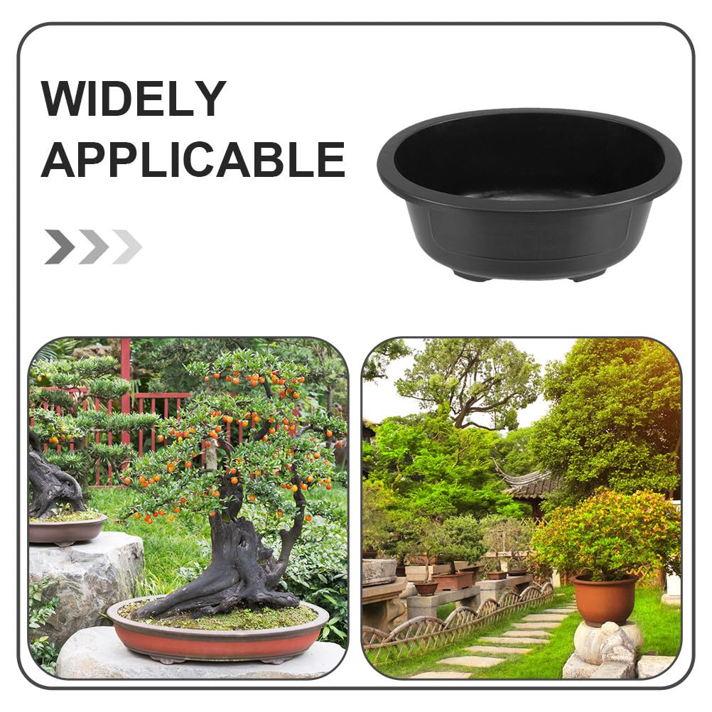 Toddmomy 2Pcs 19 Inch Large Oval Bonsai Training Pots, Plastic Bonsai Planters with Drainage Holes for Indoor Outdoor Garden Nursery Balcony Office