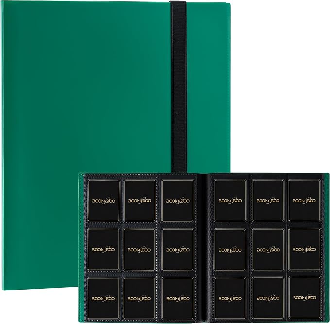 Card Binder 9 Pocket Storage 360 Card Binder,Trading Card Binder Senior and Sturdy Side-Loading Album,Intended For YuGiOh,MTG, TCG,Game Cards & Baseball Card Binde,(Green)