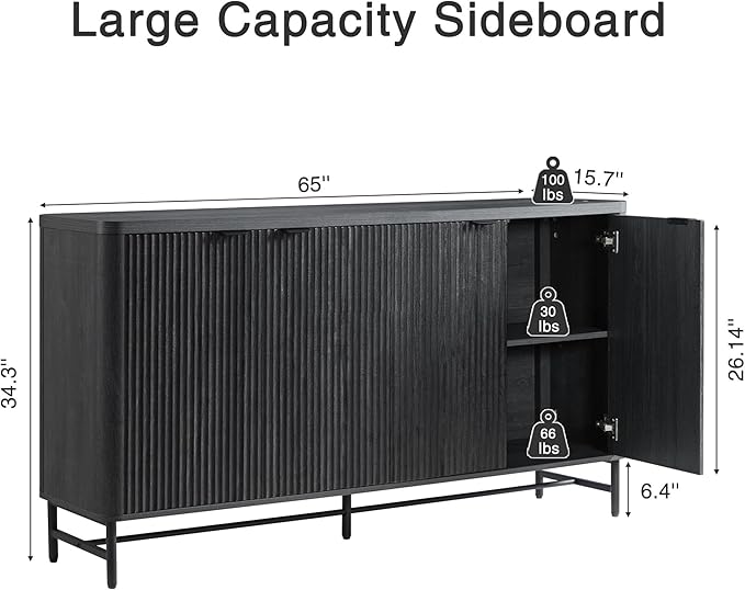 Fatmok 65" Large Sideboard Buffet Cabinet
