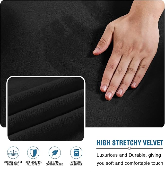 H.VERSAILTEX Velvet Futon Cover Armless Sofa Covers Sofa Bed Covers Stretch