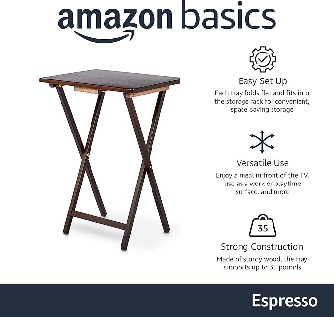 Amazon Basics Portable Foldable TV Tray Table