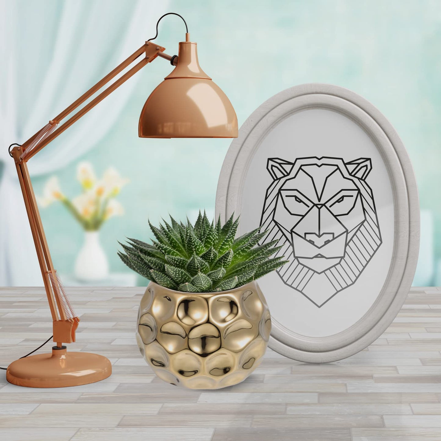 VINTORKY 1pc Ceramic Gold Pot Modern Pot Mini Pencil Mini s Metal Round Vase s for para De Mujer Interior French Bucket Vase Plant Bonsai Ceramics