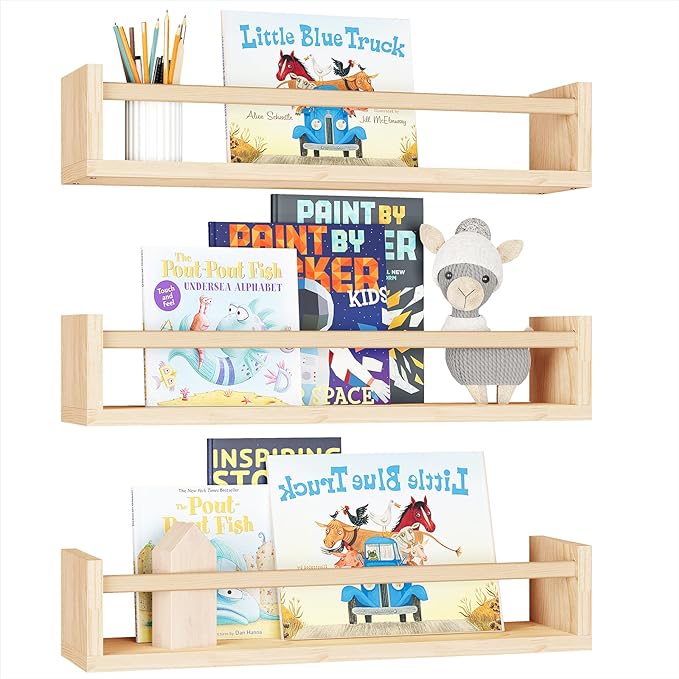 Fixwal Nursery Shelves, 16.5 Inch Floating Bookshelves