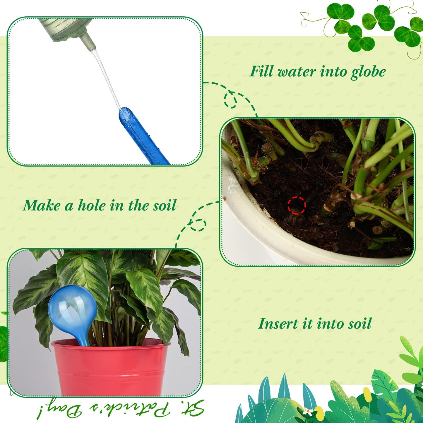 Pinkunn 36 Pcs Plant Watering Globes Plastic Self Watering Bulbs Automatic Plant Watering Devices Self Watering Planter Insert Small Plant Waterer for Garden Indoor and Outdoor Plants Flowers (Blue)