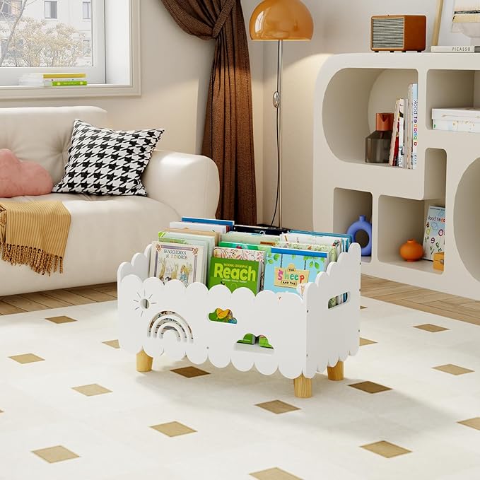 Wood Kids Bookshelf, Montessori Bookshelf,