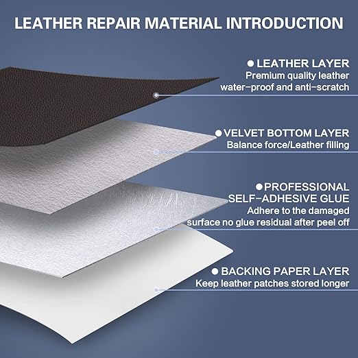 Self Adhesive Leather Repair Patch Kit, 17 in x 79 in Large Vinyl Leather