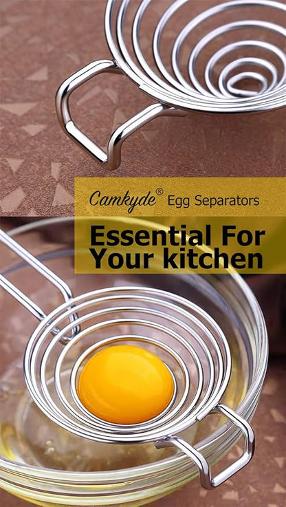 CAMKYDE Egg Separator Food Grade Stainless Steel Egg Yolk White Separation Tool (Red)