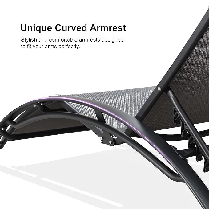 PURPLE LEAF Patio Oversized Chaise Lounge Chair Set