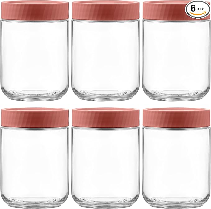 Danmu 16 oz Overnight Oats Containers with Lids,Meal Prep Containers 6 Pack,Mason Jars 16 oz with Lids for Snack,Overnight Oats,Yogurt,Parfait,Soup,Smoothies,Salad 100% Leak-proof Dishwasher Safe