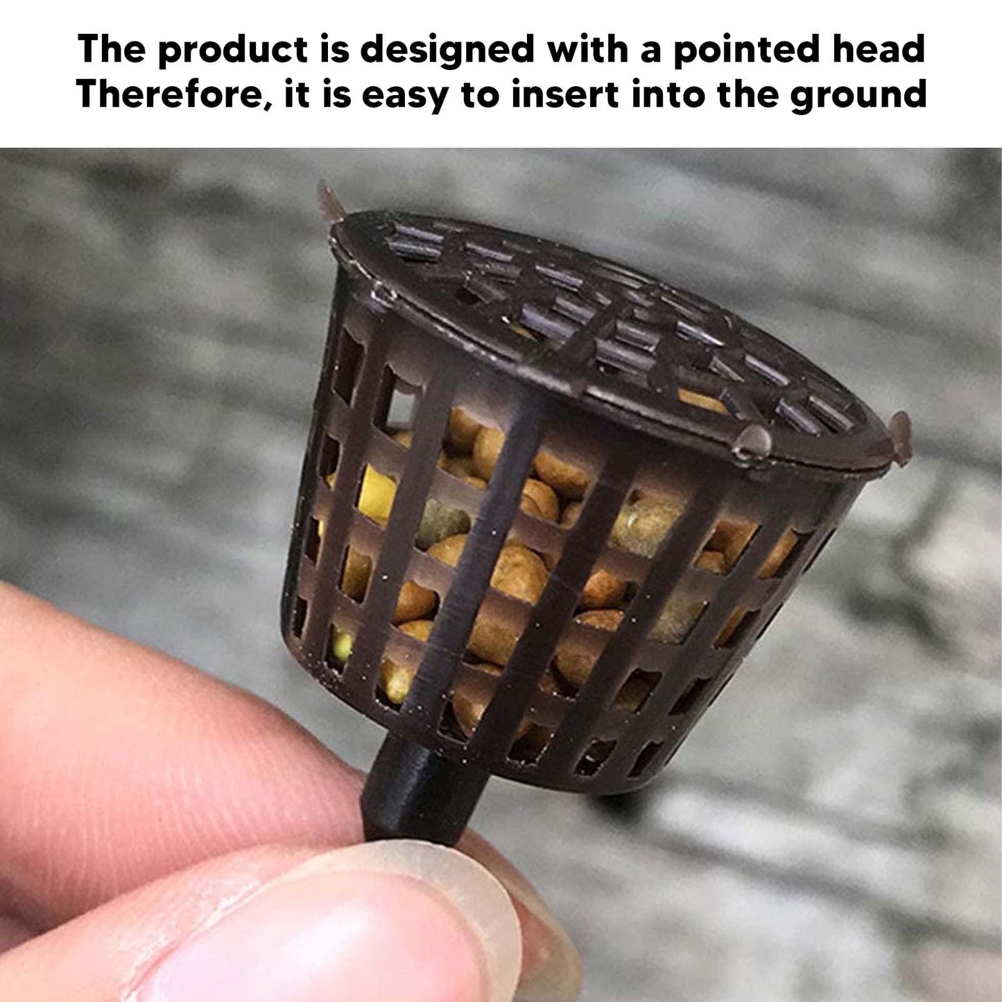 100PCS Plastic Fertilizer Box, Mesh Basket with Lid, Planting Fertilizer Net Pot, Just Needs to be Inserted Directly Into The Growing Soil (Large Size with Lid)