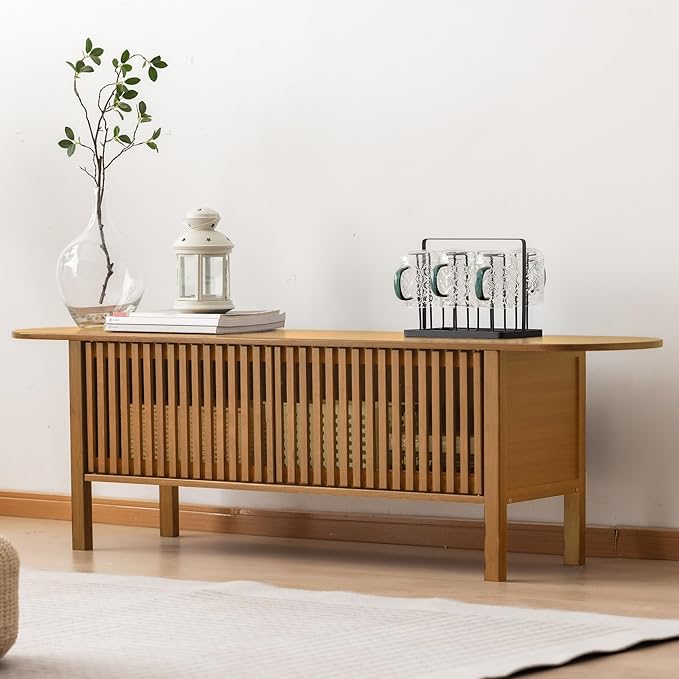 Bamboo TV Stand for TVs up to 65", Accent Entertainment Center