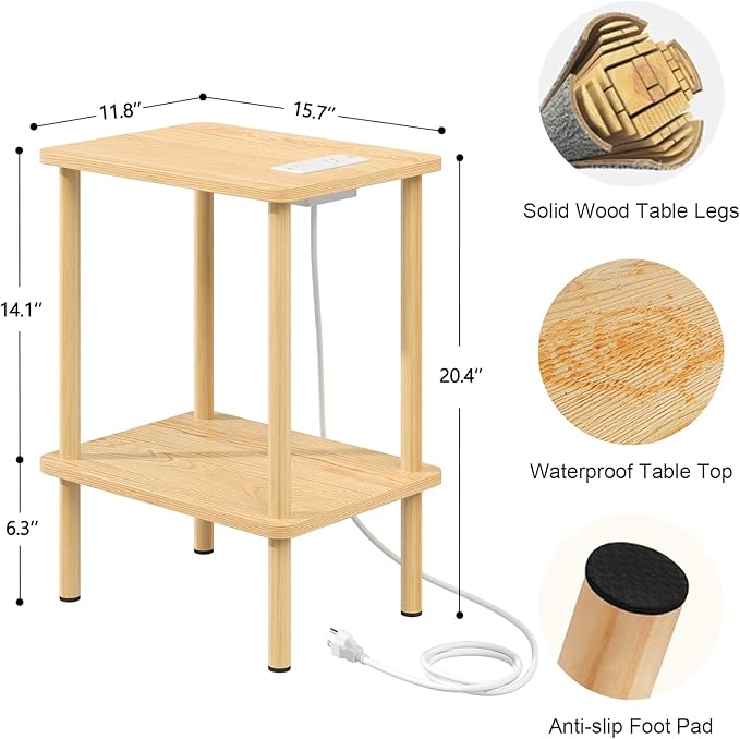 Apicizon 2 Tier End Table Set of 2, Small Side Table