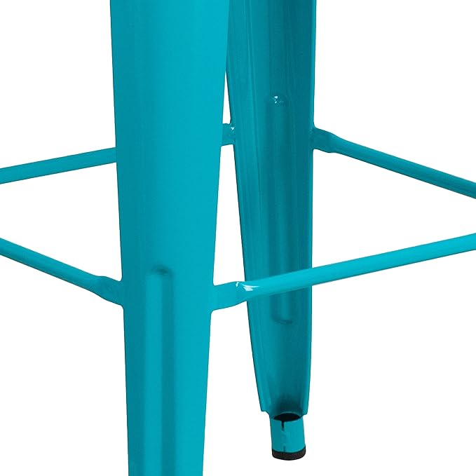 Flash Furniture Kai Commercial Grade 4 Pack 30" High Backless Crystal Teal-Blue