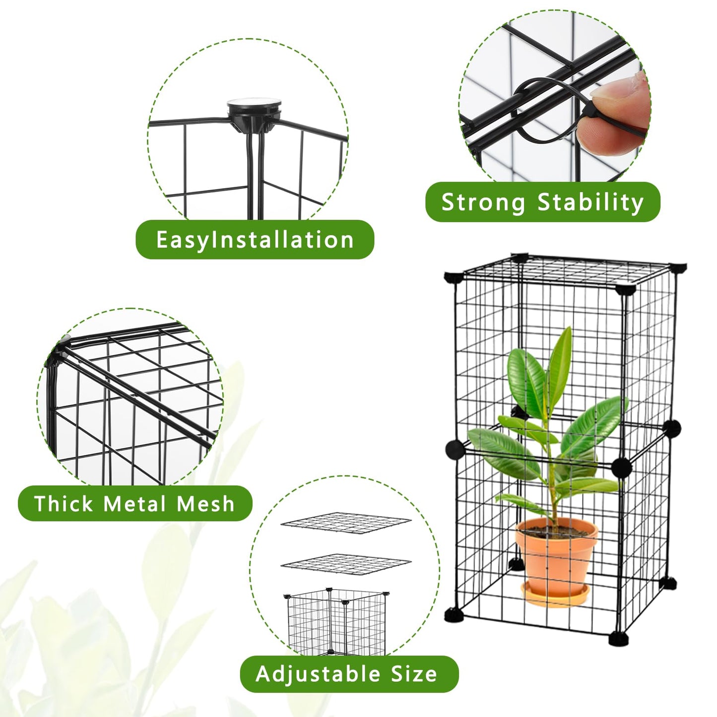 CIEOVO Plant Protectors from Animals, Heavy Duty Metal Plant Cages, 12"x12" Chicken Wire Cloche for Plants Wire Plant Covers Garden Protection Garden Plant Cloche, Chicken Wire Cloche Plant Protector